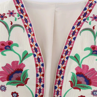 AFFETTO'S Floral Embroidered Vest